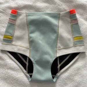 Cynthia Rowley Neoprene Colorblock High Waist Swim Bottoms